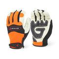 Dex Savior Mechanic Gloves, Pig Grain Palm, Palm Padded, Orange, X-Large MG201/XL